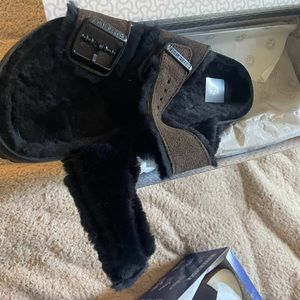Birkenstock brown leather and black with shearling Arizona
